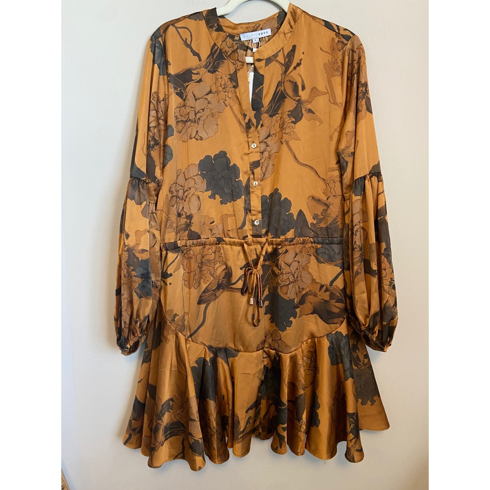Baltic Born Floral Long Sleeve Dress - Mustard and Black - Picture 2 of 10